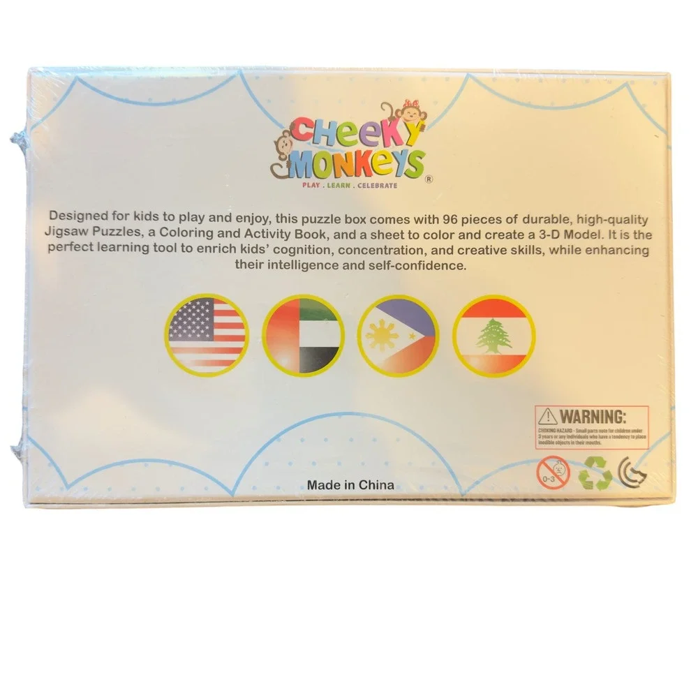 516 | NEW/SEALED Cheeky Monkeys Urban Adventure‎ 96pc Jigsaw Puzzle Activity Set